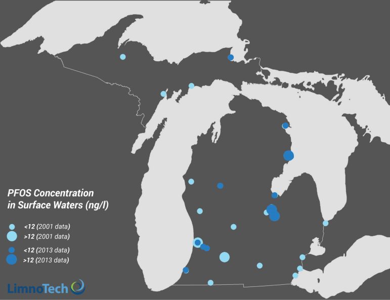 PFOS Concentrations in Michigan Surface Water