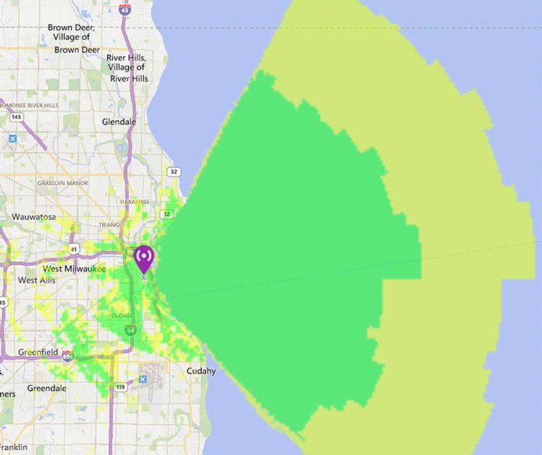 Milwaukee Wireless Sensor Coverage Map