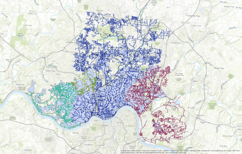 SWMM model map of CSO areas