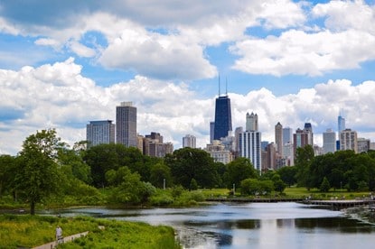 Park with city in the background