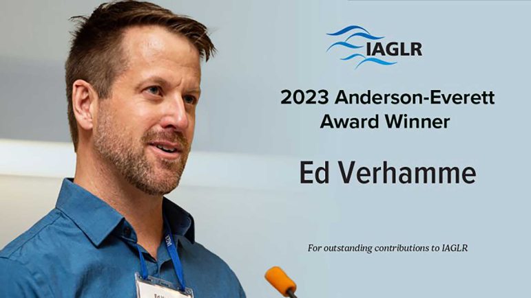 Ed Verhamme, LimnoTech Principal Engineer receives IAGLR 2023 Anderson-Everett Award