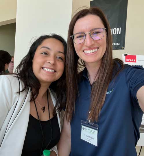 Estenia Ortiz and Michelle Platz (LimnoTech) at the AEES 2023 conference.