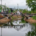 A bridge over water at the Tulsa Gathering Place, Tulsa, Oklahoma