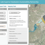 Screenshot of the Lake Superior Headwaters Sustainability Partnership Decision Support and Mapping Tools